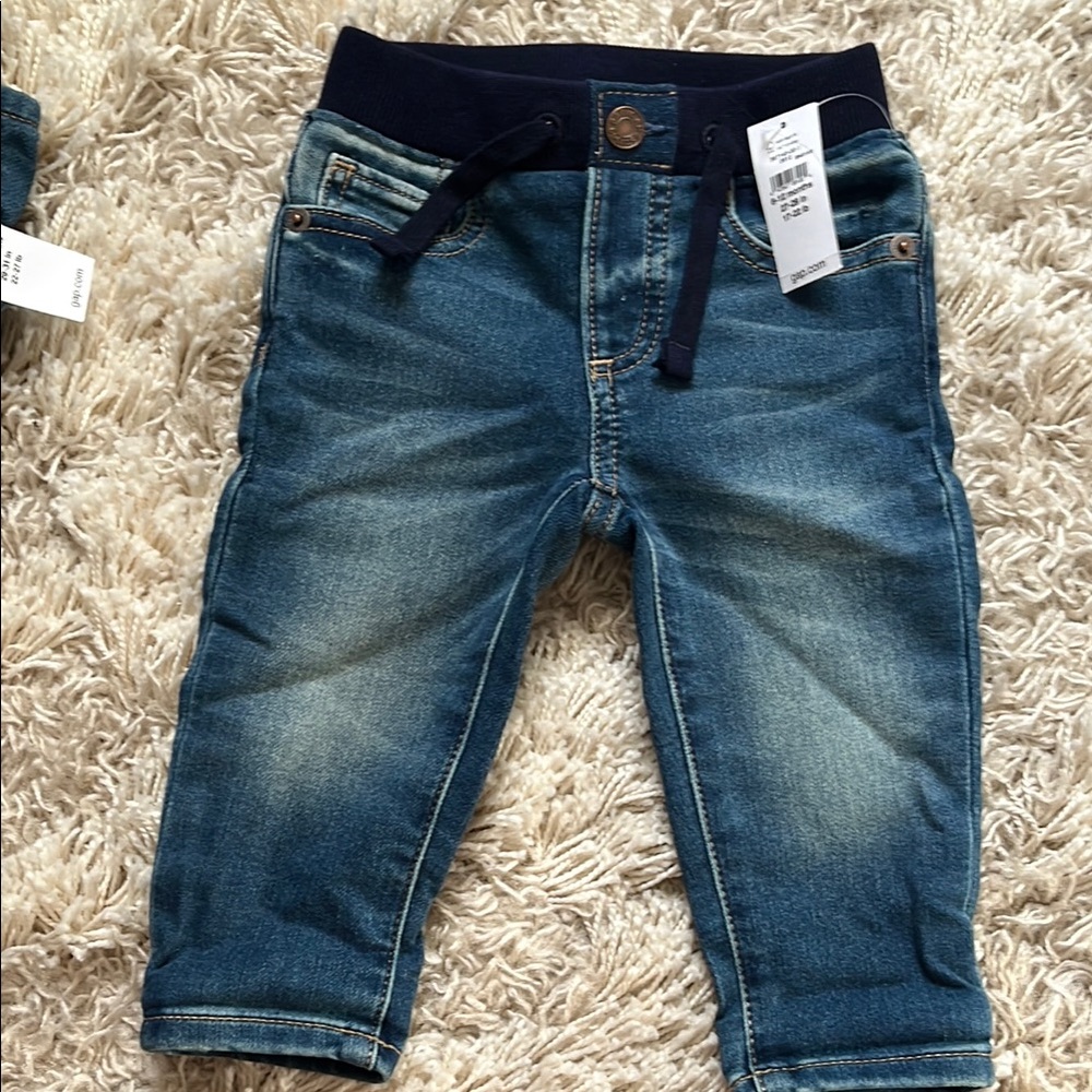 Kids Denim Jeans with Navy Waistband